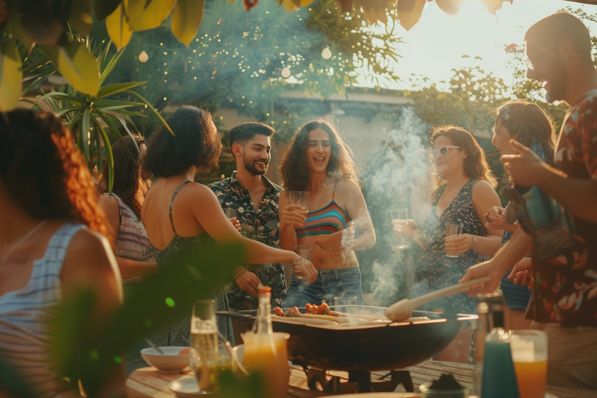 brasero l'été entre amis
