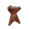 brasero modèle origine corten de la marque finoptim couleur rouille