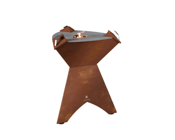 brasero modèle origine corten de la marque finoptim couleur rouille