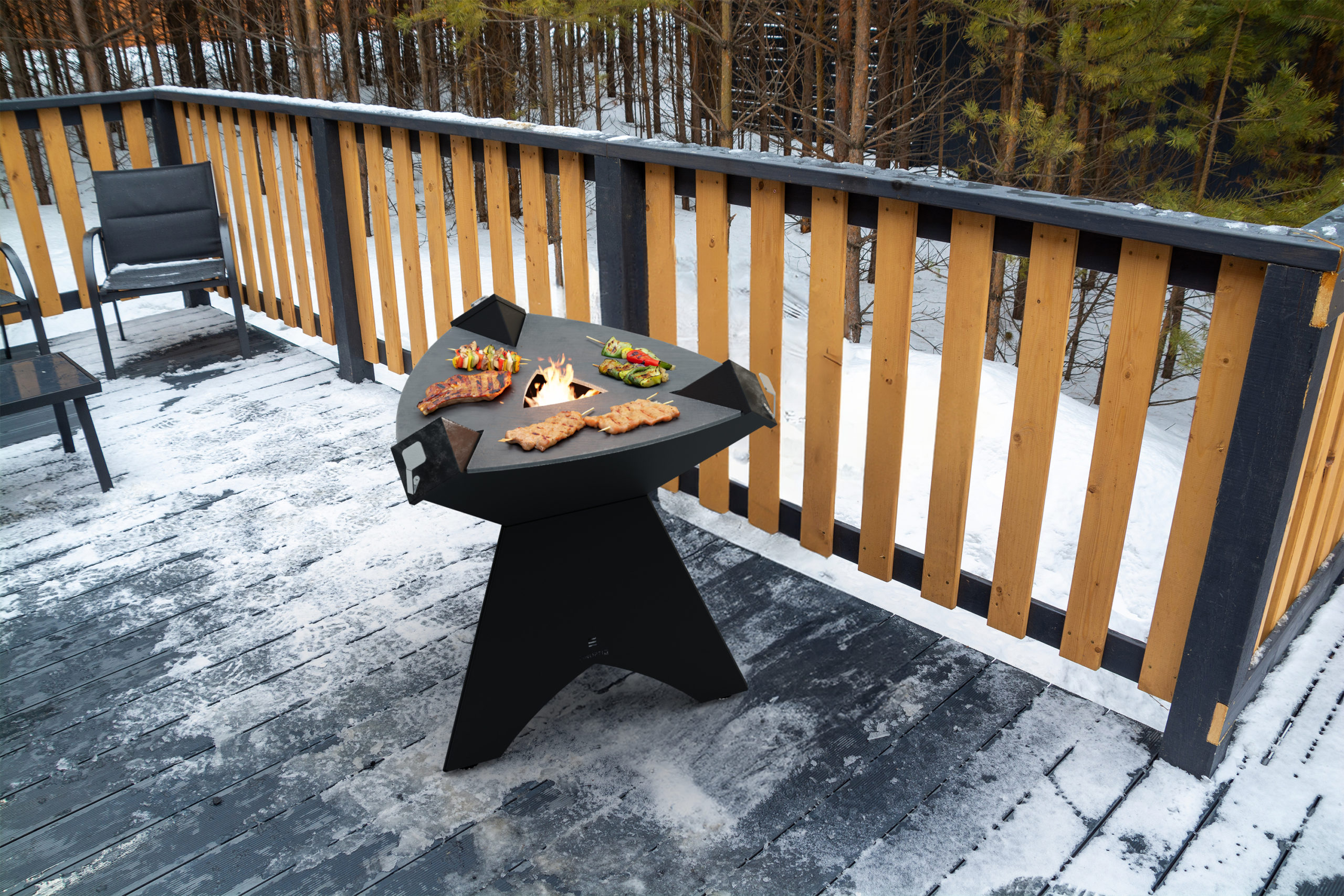 brasero origine noir de la marque finoptin, photographie réalisée par @Snoot Photo