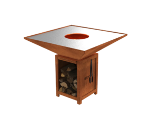 brasero modèle 1040 m de la marque brazir couleur rouille, carré