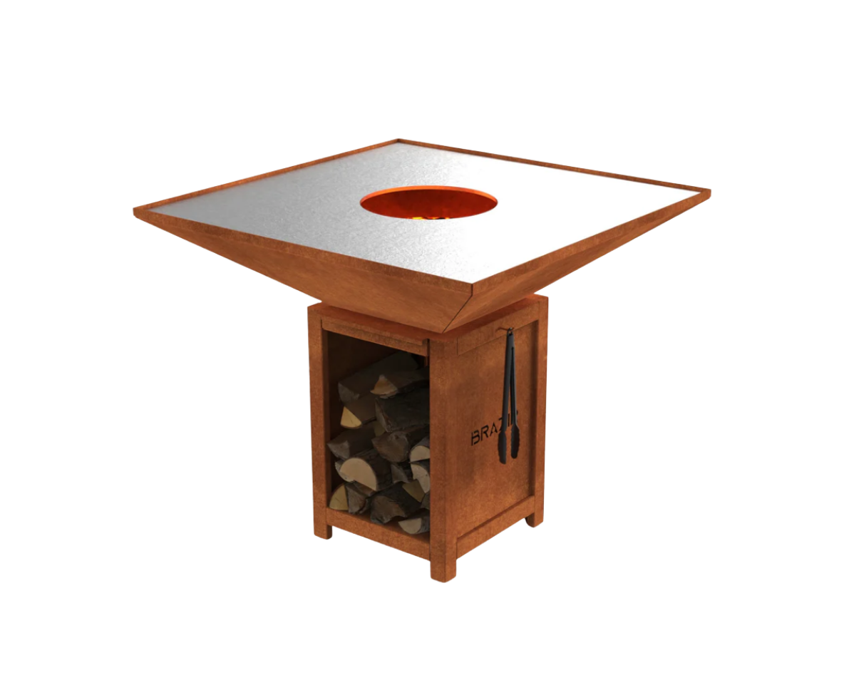 brasero 1040 m rouille carré brasero modèle 1040 m de la marque brazir couleur rouille, carré