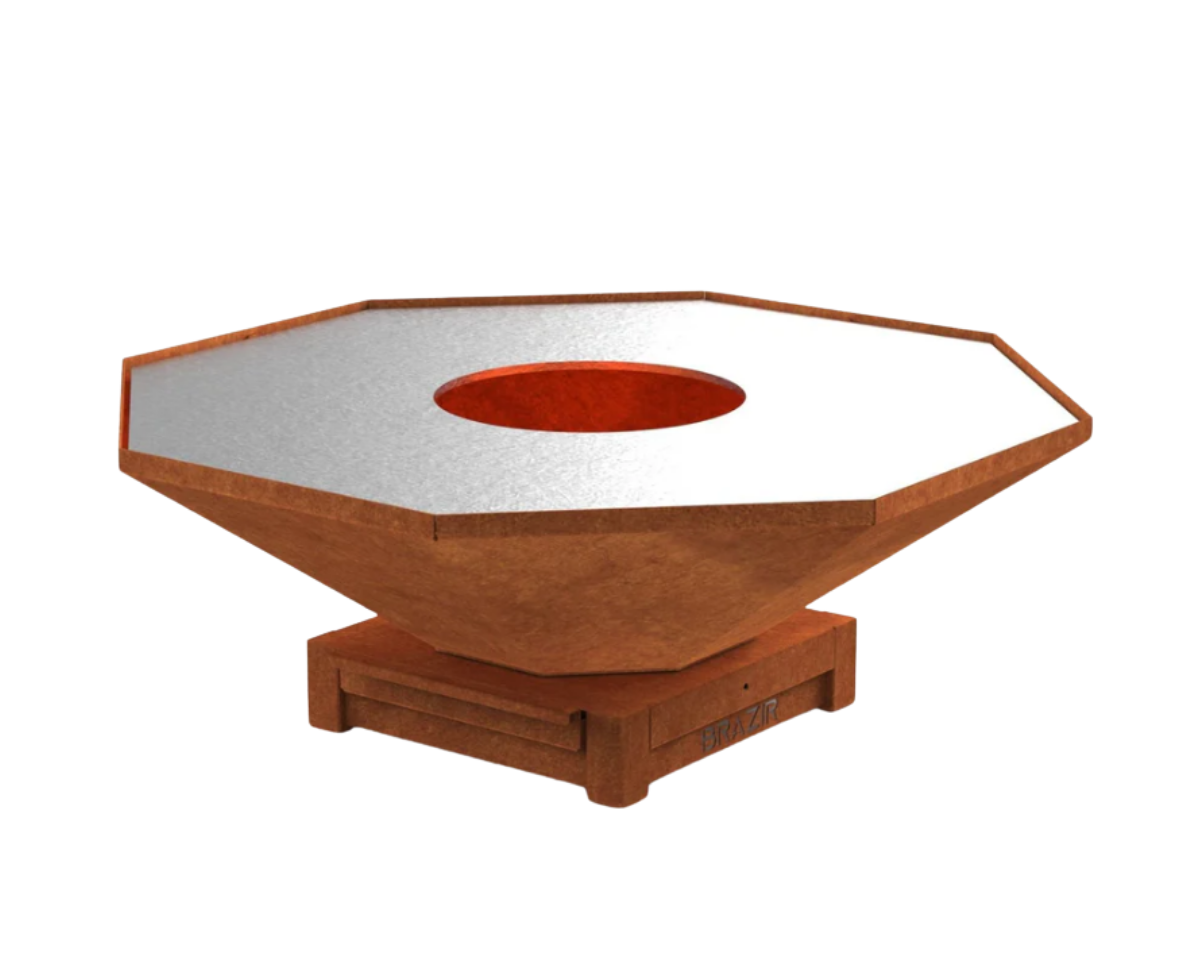 brasero 1040 s rouille hexagonal brasero modèle 1040 s de la marque brazir couleur rouille, hexagonal