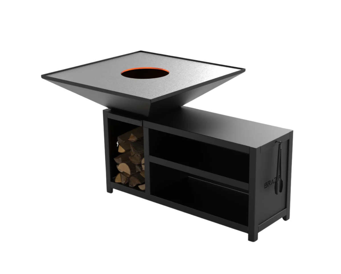 brasero modèle 1040 xl de la marque brazir couleur noir, carré