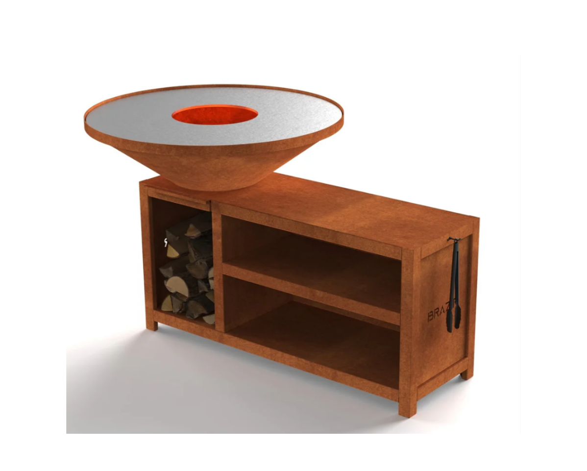 brasero 1040 xl rouille rond brasero modèle 1040 xl de la marque brazir couleur rouille, rond