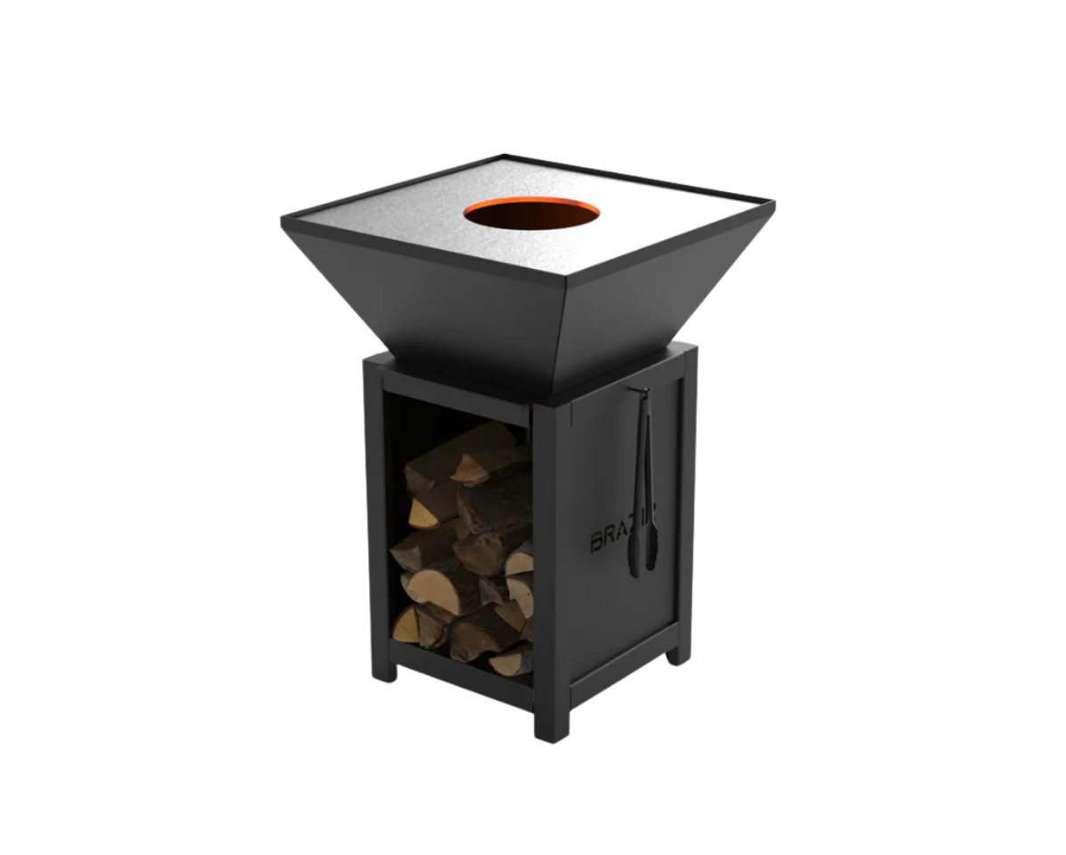 brasero 640 m noir carré brasero modèle 640 m de la marque brazir couleur noir, carré