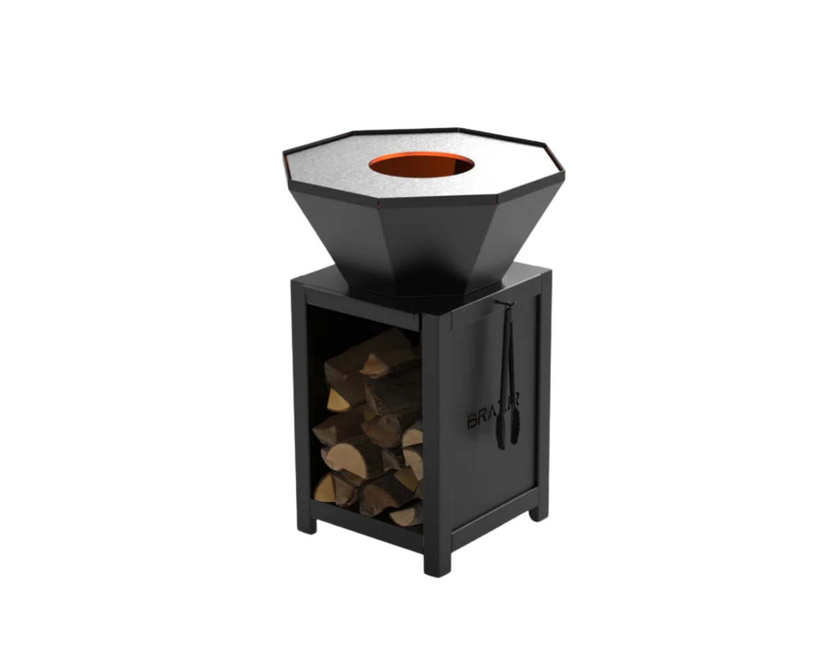 brasero 640 m noir hexagonal brasero modèle 640 m de la marque brazir couleur noir, hexagonal