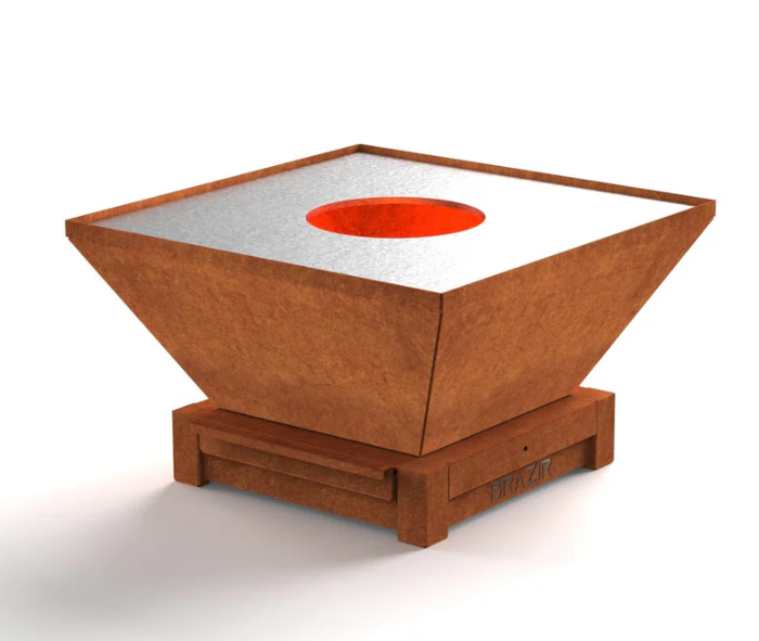 brasero 640 s rouille carré brasero modèle 640 s de la marque brazir couleur rouille, carré