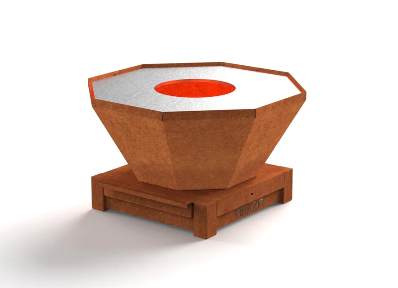 brasero 640 s rouille hexagonal brasero modèle 640 s de la marque brazir couleur rouille, hexagonal