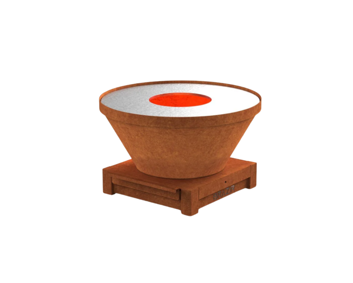 brasero 640 s rouille rond brasero modèle 640 s de la marque brazir couleur rouille, rond