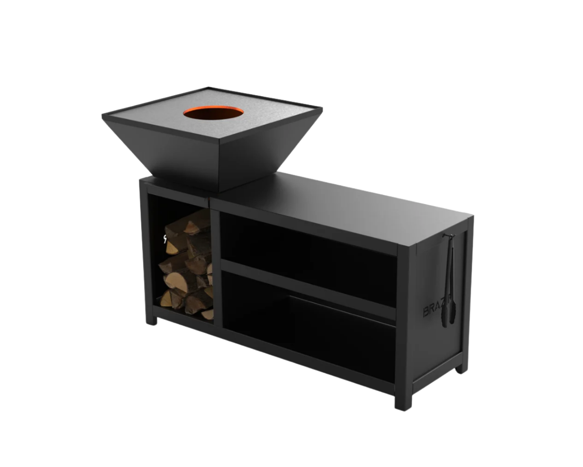 brasero modèle 640 xl de la marque brazir couleur noir, carré