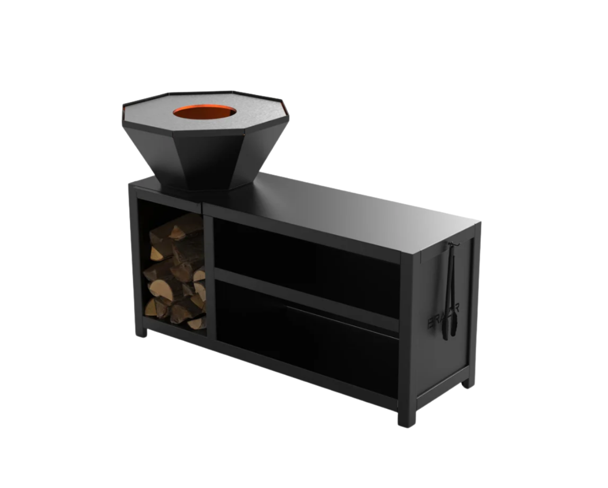 brasero modèle 640 xl de la marque brazir couleur noir, hexagonal