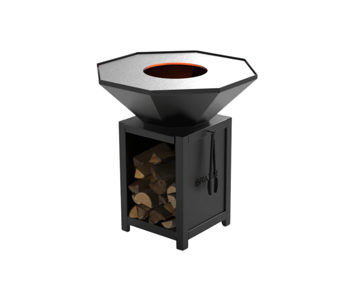 brasero modèle 840 m de la marque brazir couleur noir, hexagonal