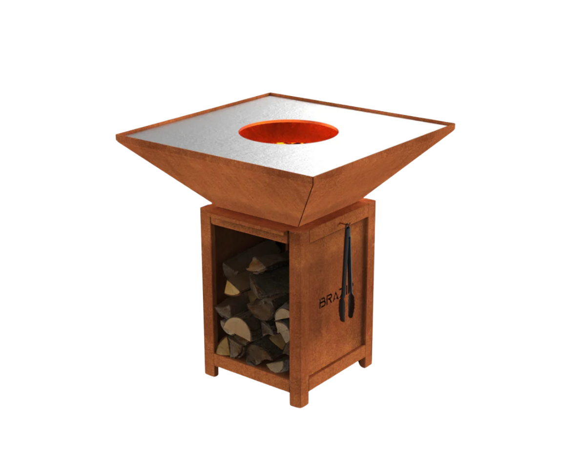 brasero 840 m rouille carré brasero modèle 840 m de la marque brazir couleur rouille, carré