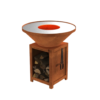 brasero modèle 840 m de la marque brazir couleur rouille, rond