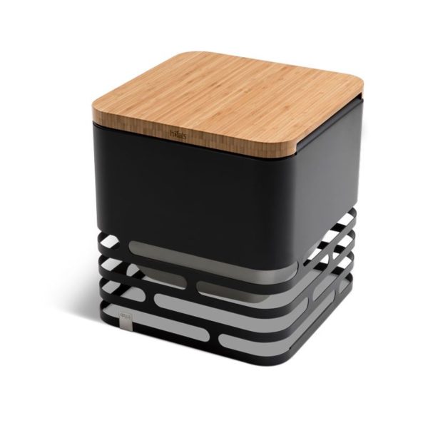 brasero cube noir flip parfait pour se réchauffer durant vos soirées