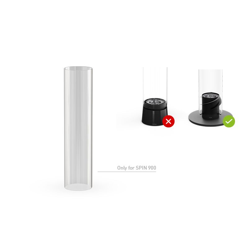 Cylindre en verre SPIN 900 cylindre en verre qui sert à la protection de la flamme du spin 900